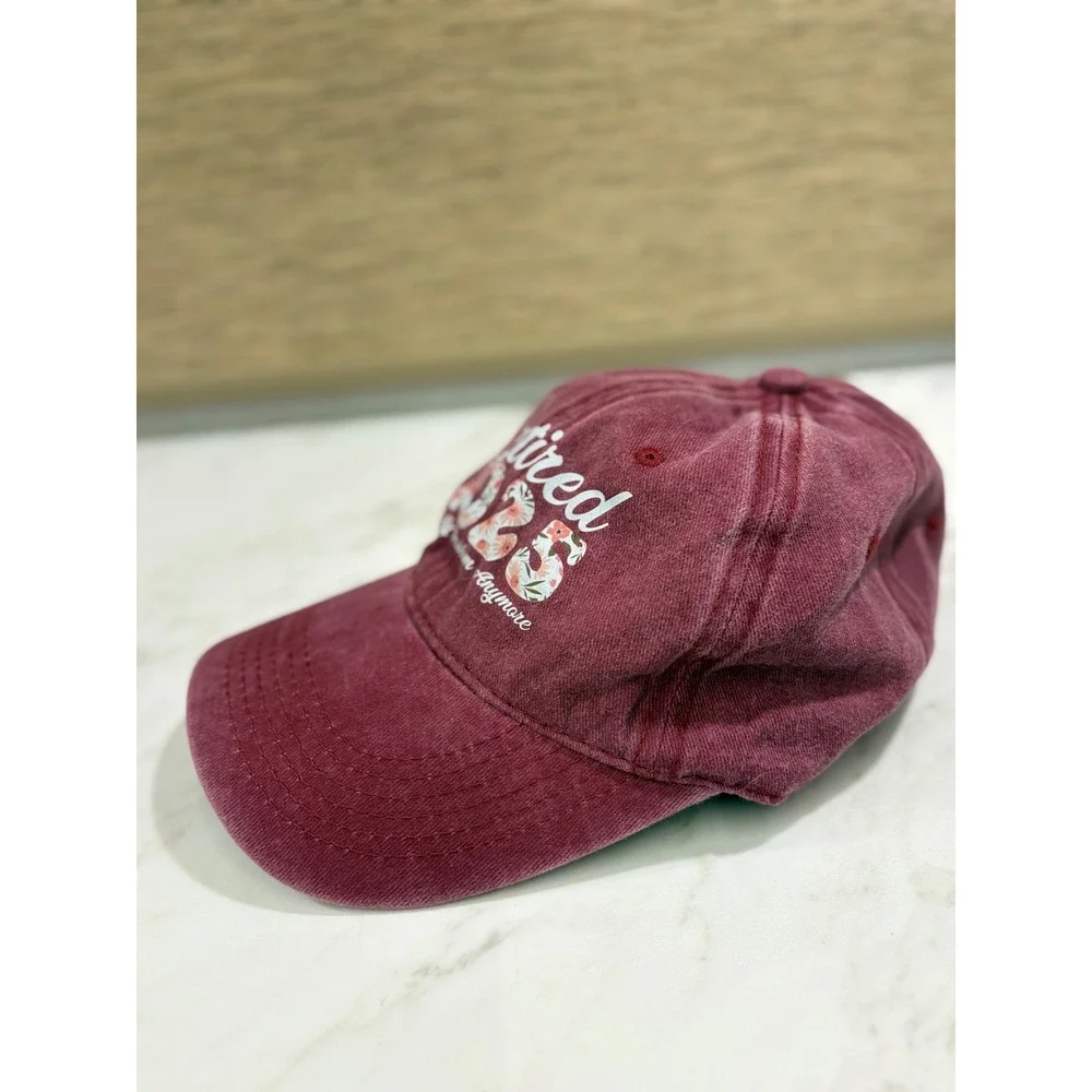 Cottagecore Retired 2025 Hat Women OS Burgundy Floral Dad Cap Leisure